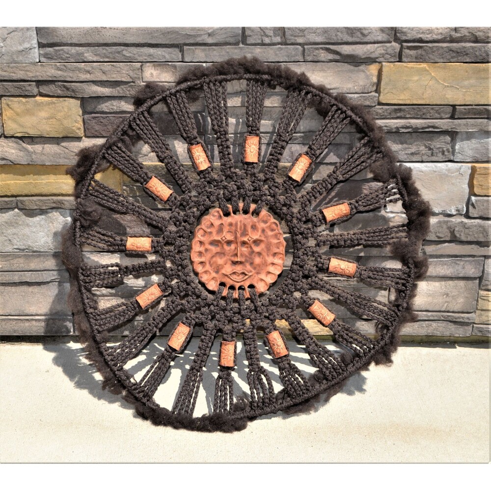 Vintage Macrame Earthy Large Wall Hanging Celestial Native Boho Mandala Hippie